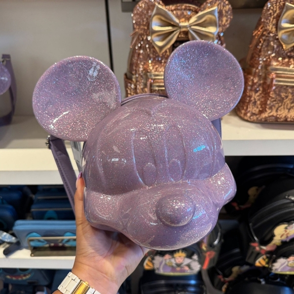 Disney Parks Purple Mickey Molded Loungefly Bag